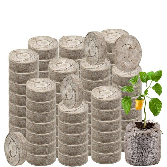 50 Pcs Peat Pellet -Bexikou 30mm Plant Pallet Seedling Soil Block,Plant Starting Plugs Peat Pellets,Compressed Peat Soil for Planting Transplanting Growing Garden Flower Vegetables