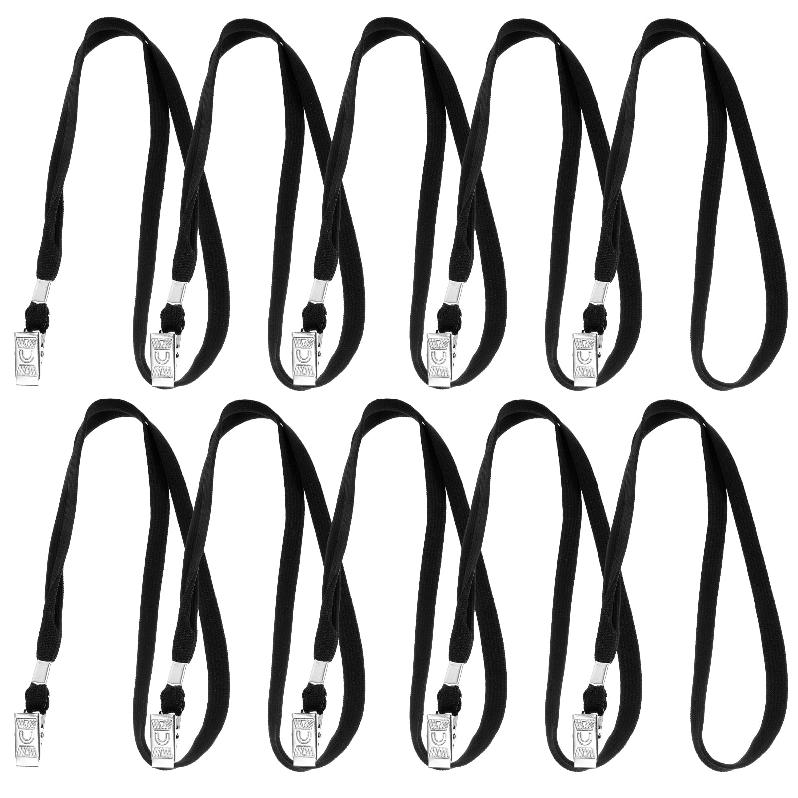 FENGGUIQU 50Pcs Black Neck Lanyards with Clips Multi Function for Daily Use