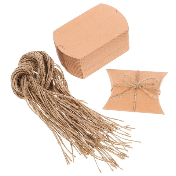 MEIBUTYUP 50 Pcs Small Candy Boxes Light Brown Paper Packaging for Candy Storage at Celebrations