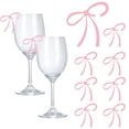 thumbnail image 1 of 50pcs Black and Pink Bows Drink Tags, Bowknot Drink Tag Ornament, Bow Wine Glass Charms Acrylic, for Birthday Wedding Coquette Tasting Party Decor Accessory, 1 of 9