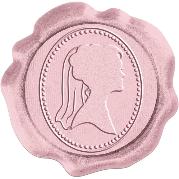 50 Pcs Pink Bride Wax Seal Stickers Vintage Pink Envelope Seals 3cm Round Seal Adhesive Sticker Wine Label