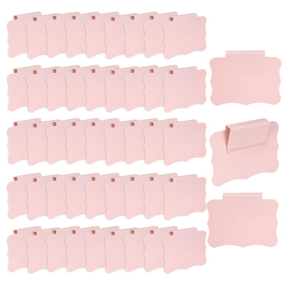 50 Pcs Pink Clip On Basket Labels 3.5 x 2.5 Inch PVC