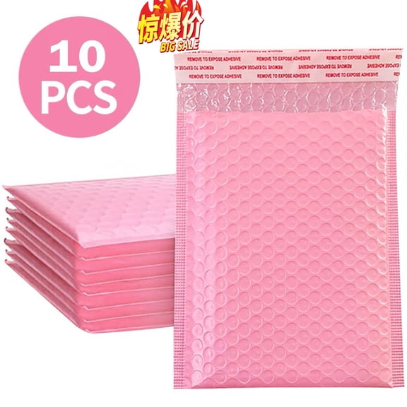 50 Pcs Pink Self-Sealing Padded Poly Mailers, Secure Mailing Envelopes for Shipping