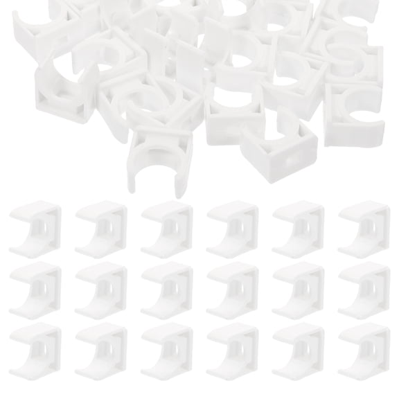 KHBUAB 50Pcs White U Shape Pipe Clamp with PVC Band for Reliable Pipe Fixing and Resistance to Scaling