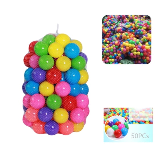 50 Pcs Pit Balls for Kids Thickened Plastic Play Balls, 7 Vibrant Colors Crush-Proof Ocean Balls for Ball Pits, Pool, Indoor & Outdoor Toddler Play