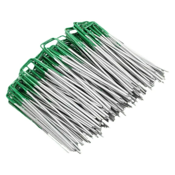 50 Pieces U Shaped Galvanized Wire Stakes for Outdoor Use, Tent Stakes, Tarp Pegs, Garden Cloth Anchors, and Rust-Resistant
