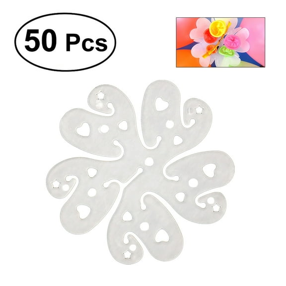 Balloon Clips with Flower Design for Party Use Silver Color 50 Pcs Plastic Balloon Stand Accessories