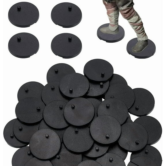 50 Pcs Plastic Black Stand Bases 1.2inch Model Display Support Stand with Pegs Action Figure Stands Bases Round Plastic Model Bases Figure Display Stand for Most 6 inch Action Figure 1set
