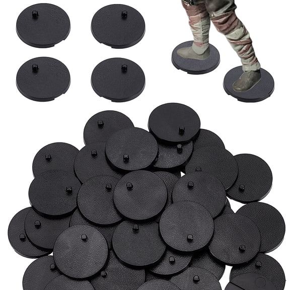 50 Pcs Plastic Black Stand Bases 1.2inch Model Display Support Stand with Pegs Action Figure Stands Bases Round Plastic Model Bases Figure Display