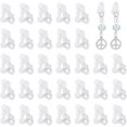 thumbnail image 1 of 50 Pcs Plastic Clip-on Earrings White Plastic Non-Pierced Stud Earrings, 1 of 9