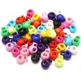 thumbnail image 1 of 50Pcs Single Hole Round Cord Stopper Spring Loaded Locks Push Button, Multicolor Plastic Spring Cord Lock End Round Toggle Stoppers, Colorful, 23x18mm, 1 of 5