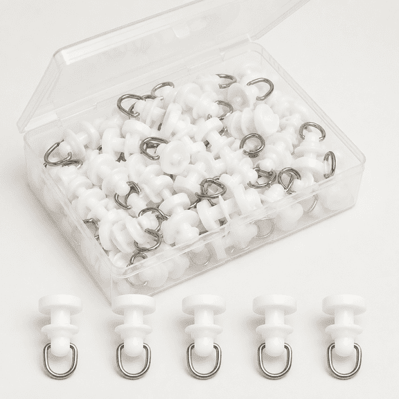 50 Pcs Plastic Curtain Track Roller Hooks Ceiling Sliding Curtain Glider Accessories for Living Bedroom Shower Privacy Rv Garage Divider Track and Hooks