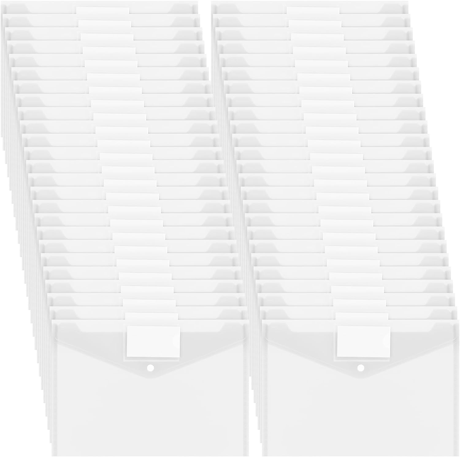 50 Pcs Plastic Envelopes Poly File Folders with Snap Button Closure ...