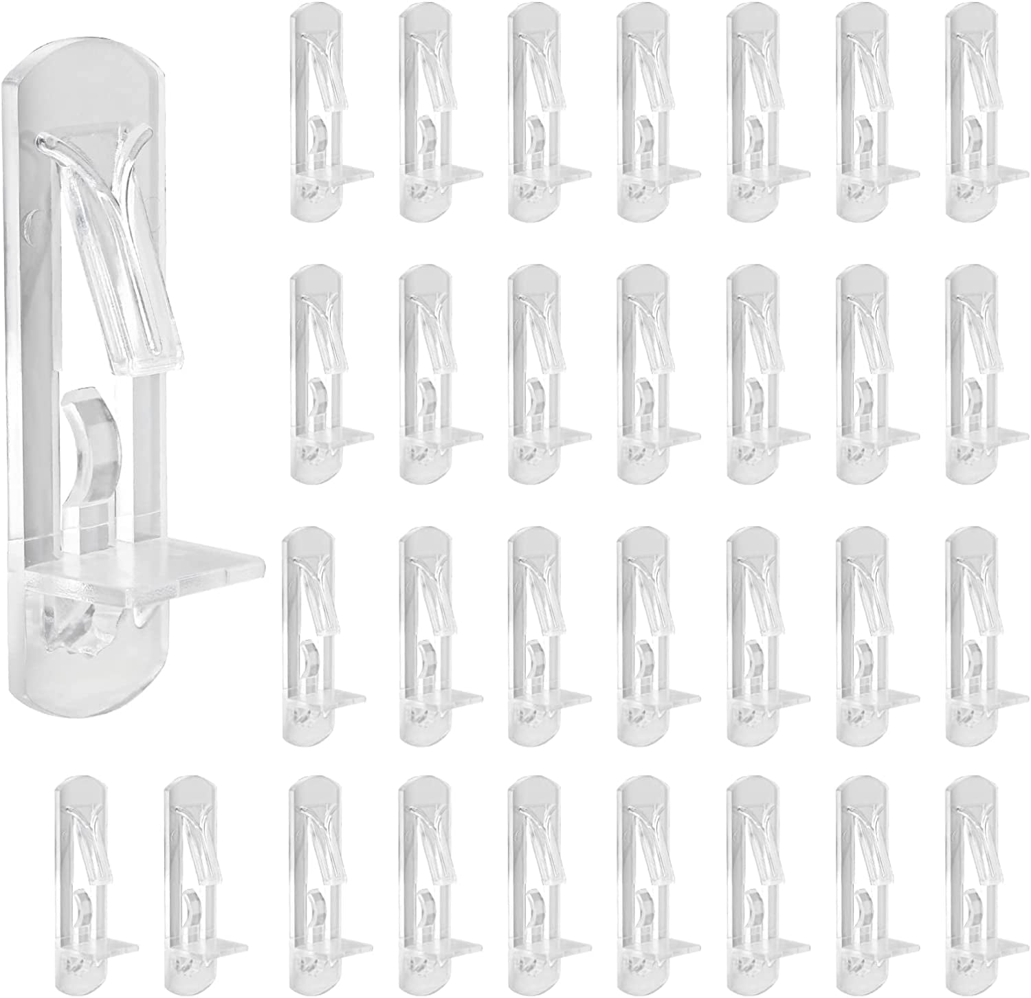 50 Pcs Plastic Locking Shelf Pins, Clear SelfLocking Shelf Support
