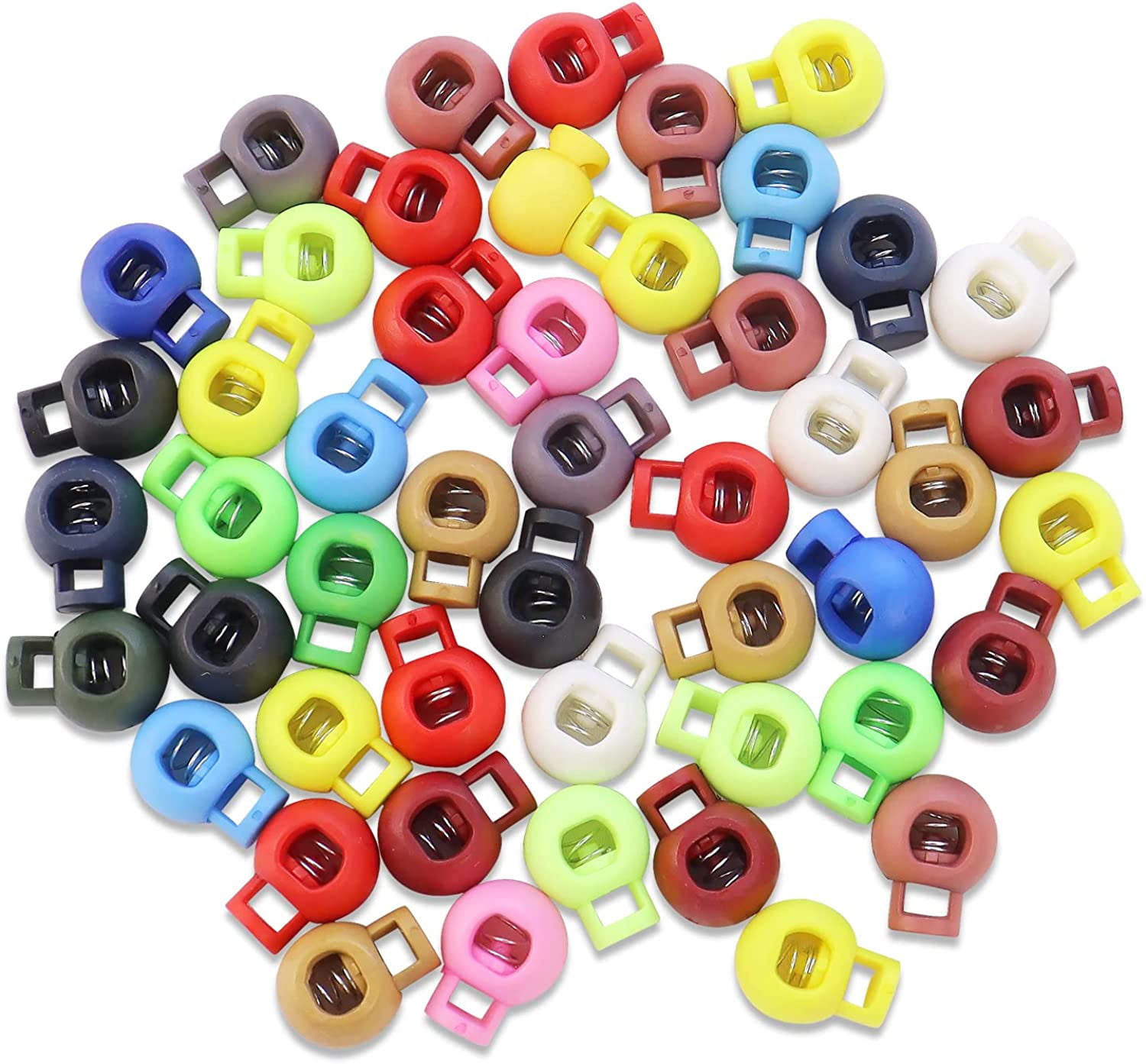 50 Pcs Plastic Spring Loaded Elastic Drawstring Rope Lanyard Adjuster