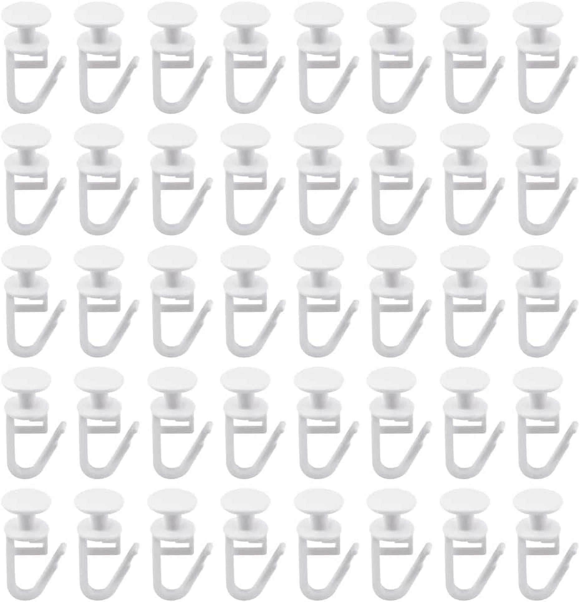 50 Pcs Plastic White Curtain Track Glider Hooks White Plastic Curtain