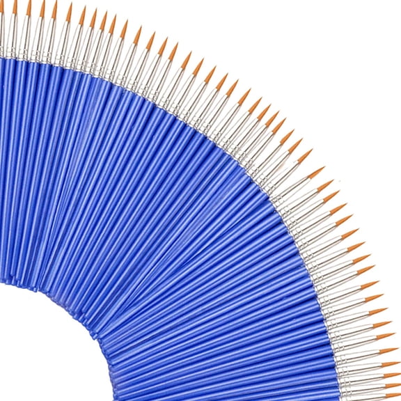 50 Pcs Pointed Round Brushes for Kids/Students/Starter/Teens Detail Paint Brush Set for Art Class Painting/Painting Party/Acrylic Oil WatercolorShort Plastic Handle Paintbrushes(14cm-Round#1)