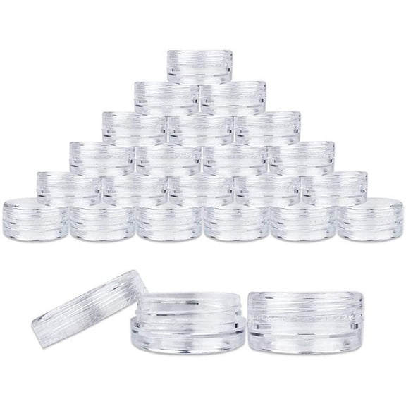 50 Pcs Portable 5g Plastic Transparent Vial Cosmetic Empty Bottle, Eye Shadow Lipstick Container