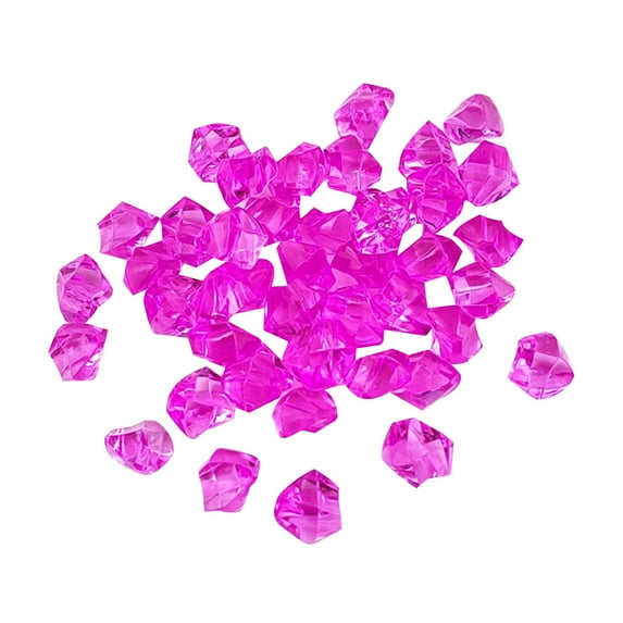 50 Pcs Premium Multicolored Fake Crushed Ice Rock,Plastic Gems Jewels Acrylic Ice Rock Crystals Treasure Fake Diamonds,Plastic Ice Cubes for Toy Decor Wedding Display Vase Fillers Crafts(Purple1)