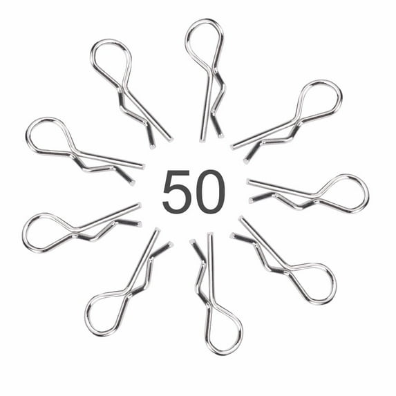 50 Pcs RC Accessories R Type Body Clip Pin For 1/10 1/12 1/16 Scale Remote Control Car Shell, R Body Clip, Body Pin