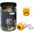 thumbnail image 1 of 50 Pcs RJ45 Cat6 Keystone Jack 90° UTP Network Ethernet 110 Punch Down Tool Yellow, 1 of 5
