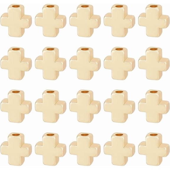 50 Pcs Real 18K Gold Plated Alloy Beads Matte Gold Metal Spacer Beads for DIY Jewelry Making Findings and Other Craft Work 8.5x8x3.5mm Gold