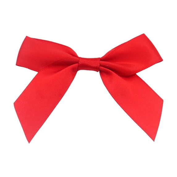 50 Pcs Red Satin Ribbon Bows - 2.5 Inch Handmade Self-adhesive Craft Bows, Christmas Bows for Gift Wrapping, DIY Bags, Christmas Wedding Birthday Holiday Decor
