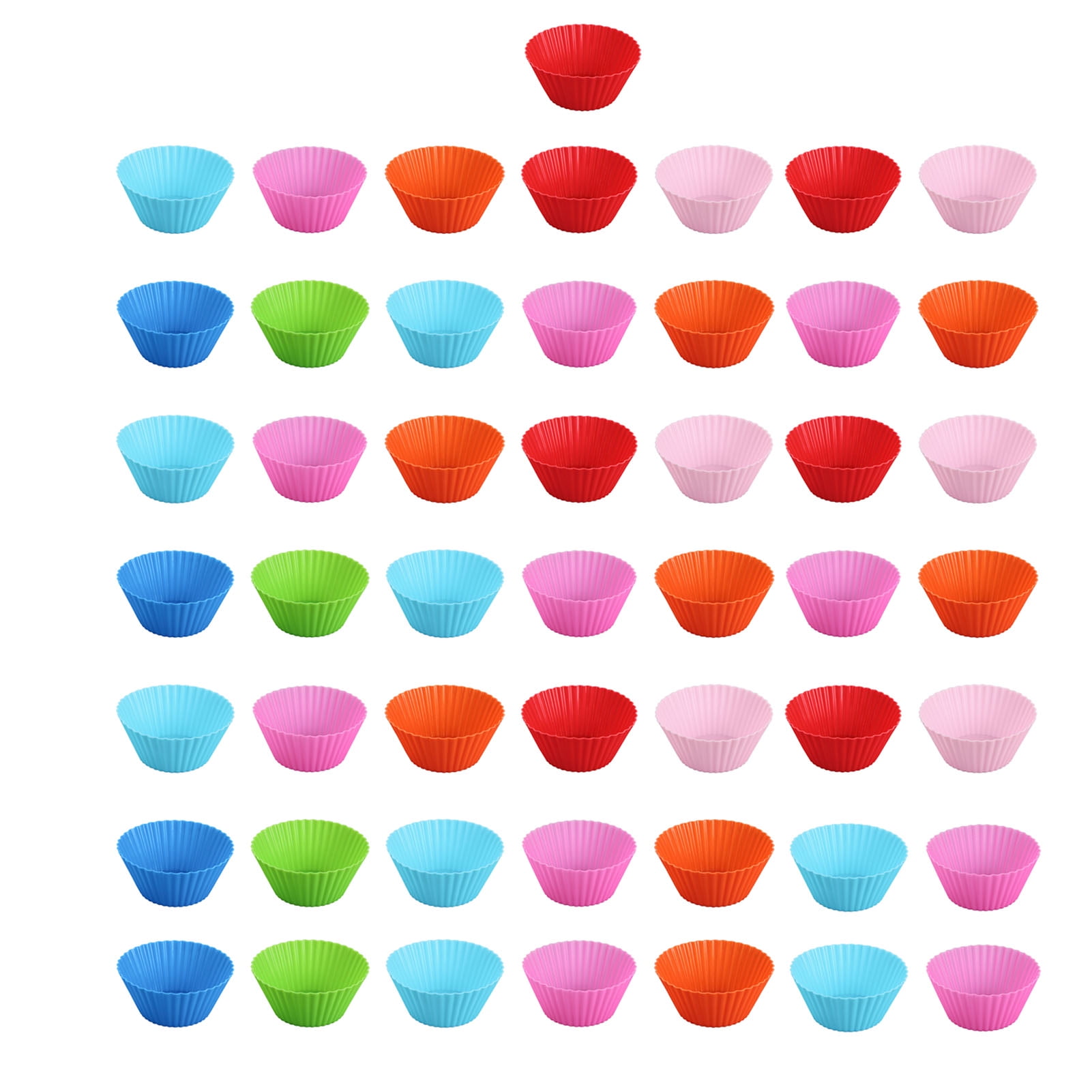 50 Pcs Reusable Silicone Baking Cups Cupcake Muffin Cups Liners Holders