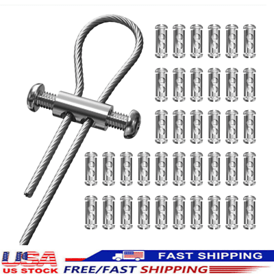 50 Pcs Reusable Wire Rope Cable Clamp, M4 Double Hole with Screw ...