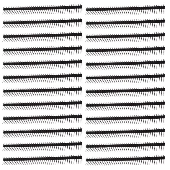 50 Pcs Right Angle Pin Header, 1x40 Pin, 0.1 in / 2.54 mm Pitch, Male Connector, Bend Design, 3.9 in / 100 mm PCB Board Component for DIY Electronics