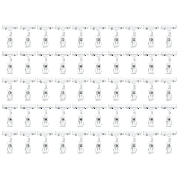 50 Pcs Rotatable Sign Clips, Double-Sided Merchandise Holders