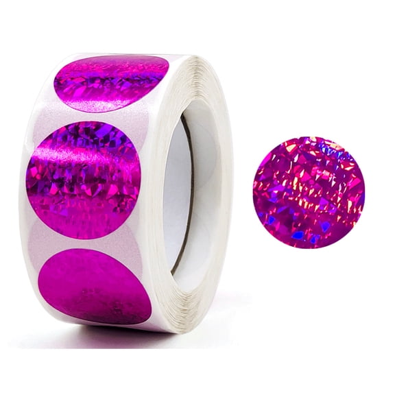 50 Pcs Round Stickers Colorful Labels for Scrapbook, Greeting Cards, Envelopes Decorative Sparkly