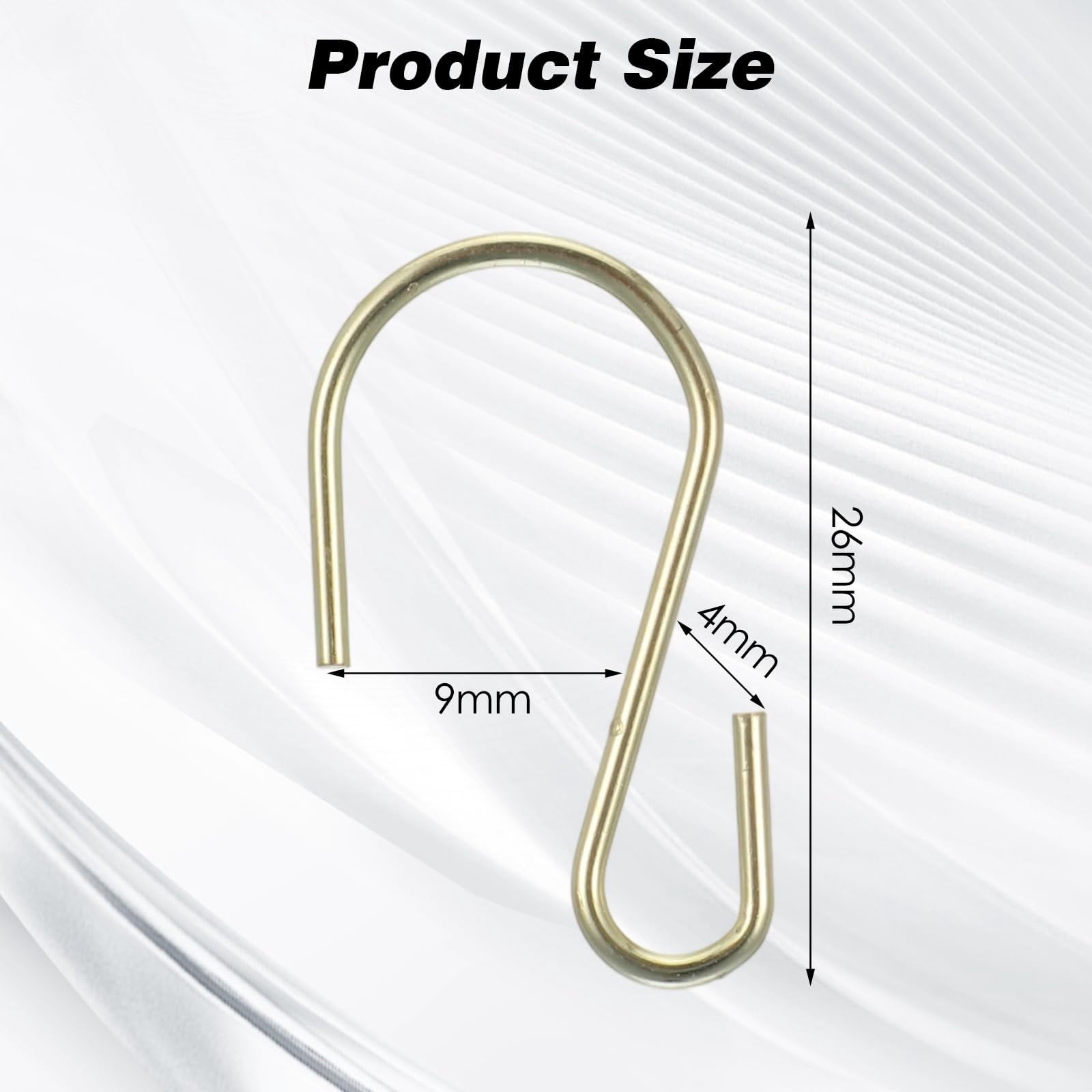 40-Pack Gold Mini S Hooks – 1.5 Inch Metal Hangers For Jewelry, Plants, Lights, Keychains & Lightweight Decor