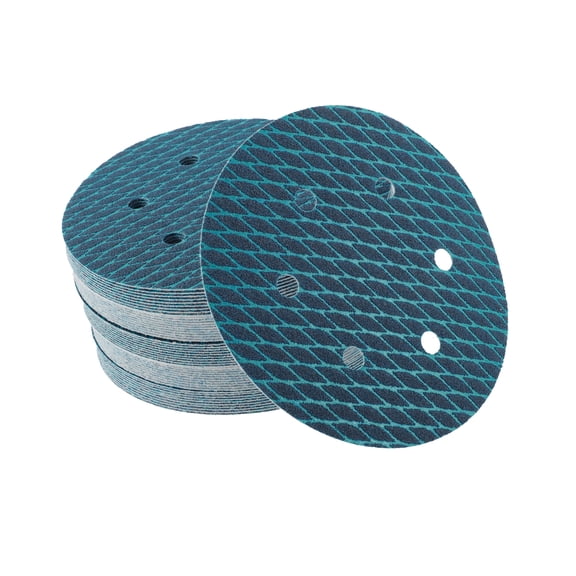 50 Pcs Sanding Discs 6 Inch 6 Hole 80 Grit Hook and Loop Sandpaper Universal for Automotive Repair Blue