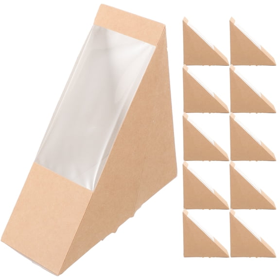 HOMEMAXS Beige Paper Sandwich Wrapping Boxes for Packing Lightweight and Durable with Window 50 Pieces