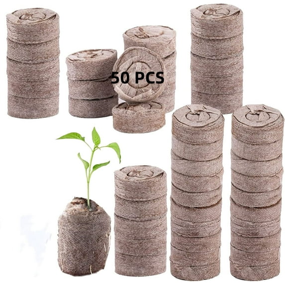 50 Pcs Seed Starter Pod Peat Pellets 30mm for Seedlings, Compressed Peat Nutrient Seed Pods,Garden Plant Seed Starter Kit for Vegetable, Flower, Planting Easy Transplant(1.2inch/30cm)