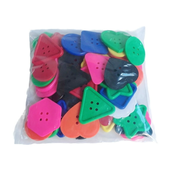 50 Pcs/Set Big Bright Buttons Geometric Shapes Buttons Colourful Craft Buttons