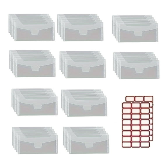 50 Pcs/Set Clear Die Storage Bag Stamp Storage Pocket Envelope Case Cutting Dies Stencil Organizers for Card Making
