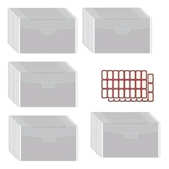 50 Pcs/Set Clear Stamp and Die Storage Bag Plastic Envelopes Pockets Scrapbooking Storage for Die Cuts