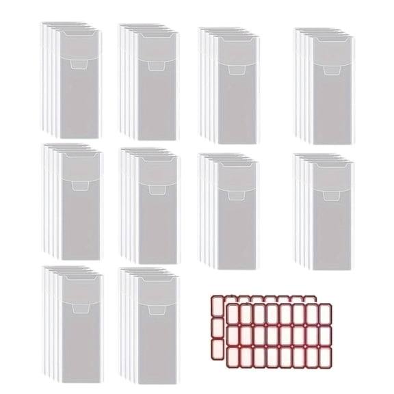 50 Pcs/Set Clear Stamp and Die Storage Bag Plastic Envelopes Scrapbooking Storage Die Cuts Pockets for Card Making