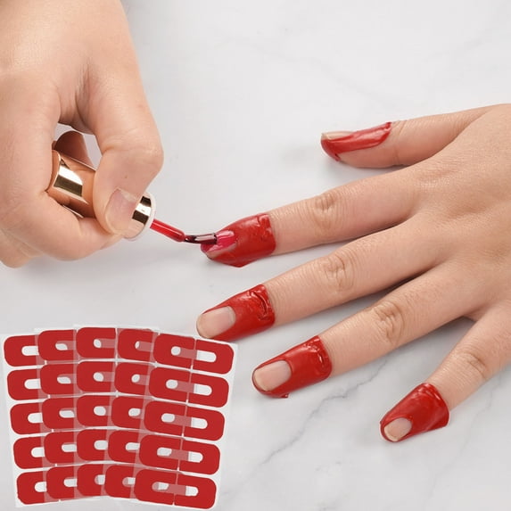 50 Pcs/Set Nail Polish Barrier Nail Protective Disposable No Pungent Smell Friendly to Skin Nail Polish Protector Nail Supplies