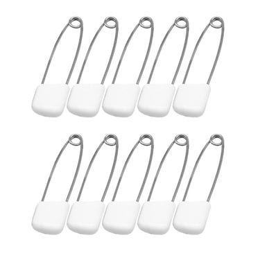 60-Pack Large Nappy/Diaper Safety Lock Pins – White, Unbranded (Baby Change Fasteners)