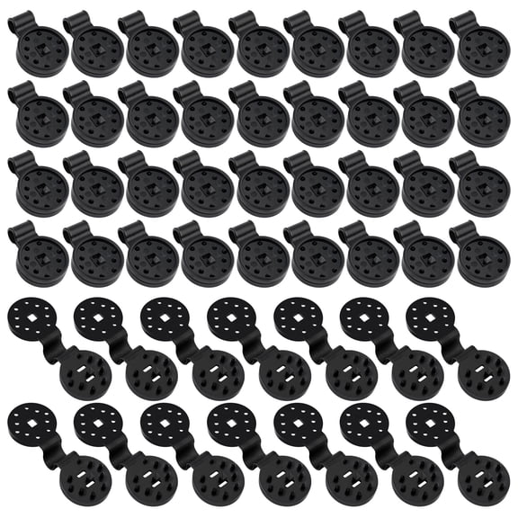 50 Pcs Shade Cloth Plastic Clips Round Black Big
