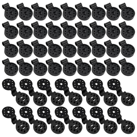 50 Pcs Shade Cloth Plastic Clips (Round),for Fence Fabric Tarp Clips Outdoor Garden Netting,Anti Bird Netting,Sun Shade Net(Black Big)