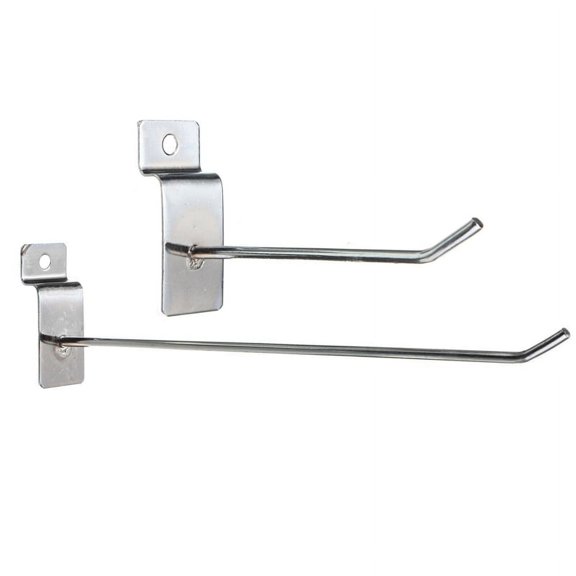 50 Pcs Single Hook Pin Shop Display Fitting Hanger , 25 Pcs 100mm & 25 Pcs 200mm,50 x Hooks,Silver