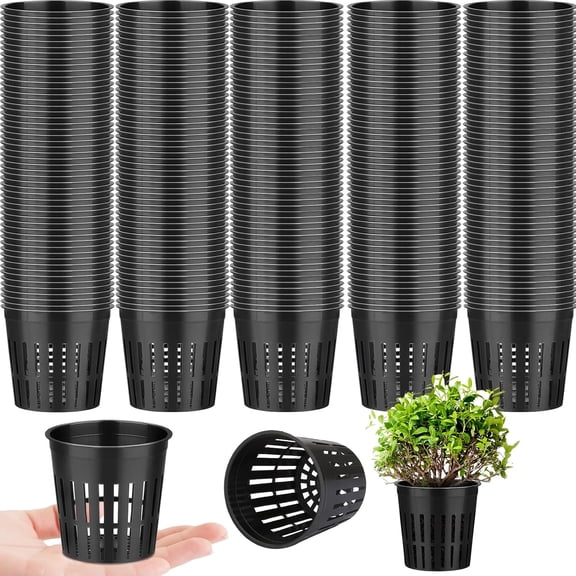 50 Pcs Slotted Mesh Hydroponic Net Pots, Reusable Plant Growing Baskets, Sturdy Containers for Aquaponics, Cloning Propagation and Multiple Soilless Cultivation Gardening Projects