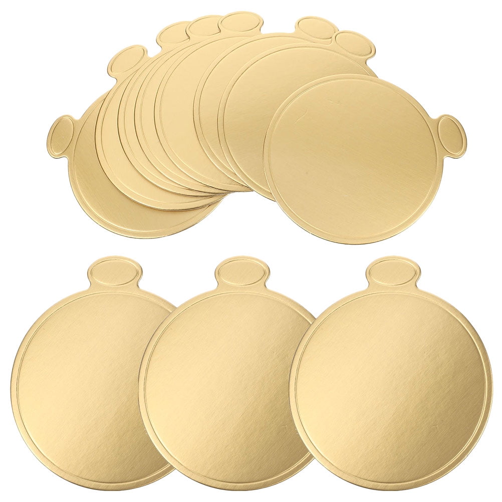 50 Pcs Small Cake Paper Cups Cardboard Squares Gold Decor Plates ...