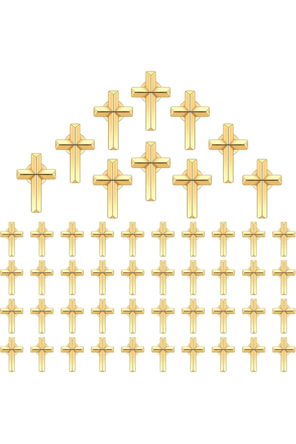 50 Pcs Small Cross Lapel Pins, Religious Christian Chaplain Enamel Brooch Bulk Tie Pins Gift for Funeral Church Wedding
