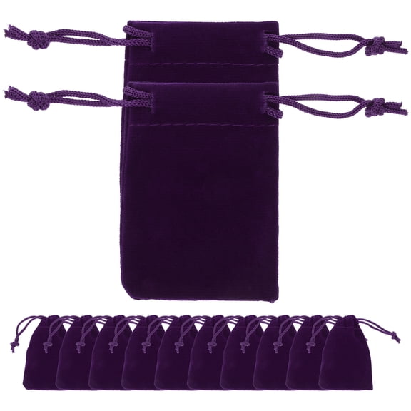 FONDOTIN 50Pcs Sachets Bags Purple Small Jewelry Bag for Packaging Travel Women's Jewelry