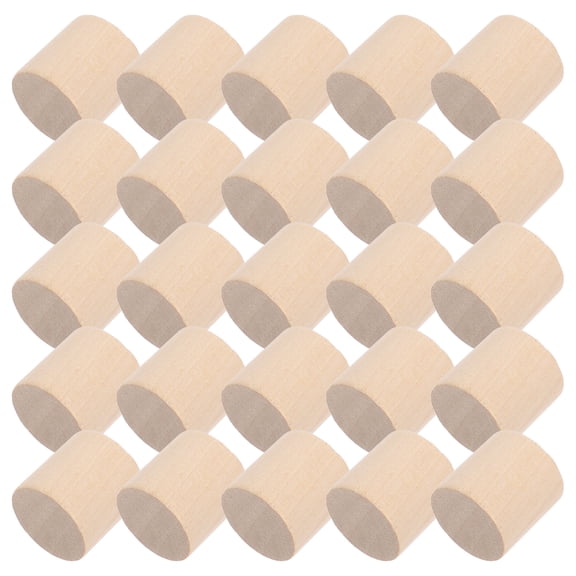 Homoyoyo Small Wooden Blocks Unpainted Cylinders for DIY Projects Durable and Versatile Light Yellow 50Pcs